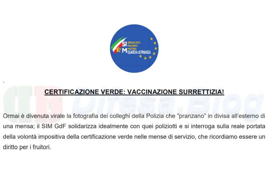 CERTIFICAZIONE VERDE: VACCINAZIONE SURRETTIZIA!